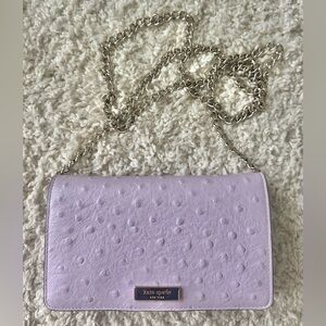 Kate Spade Lilac Ostrich-Embossed Crossbody Bag